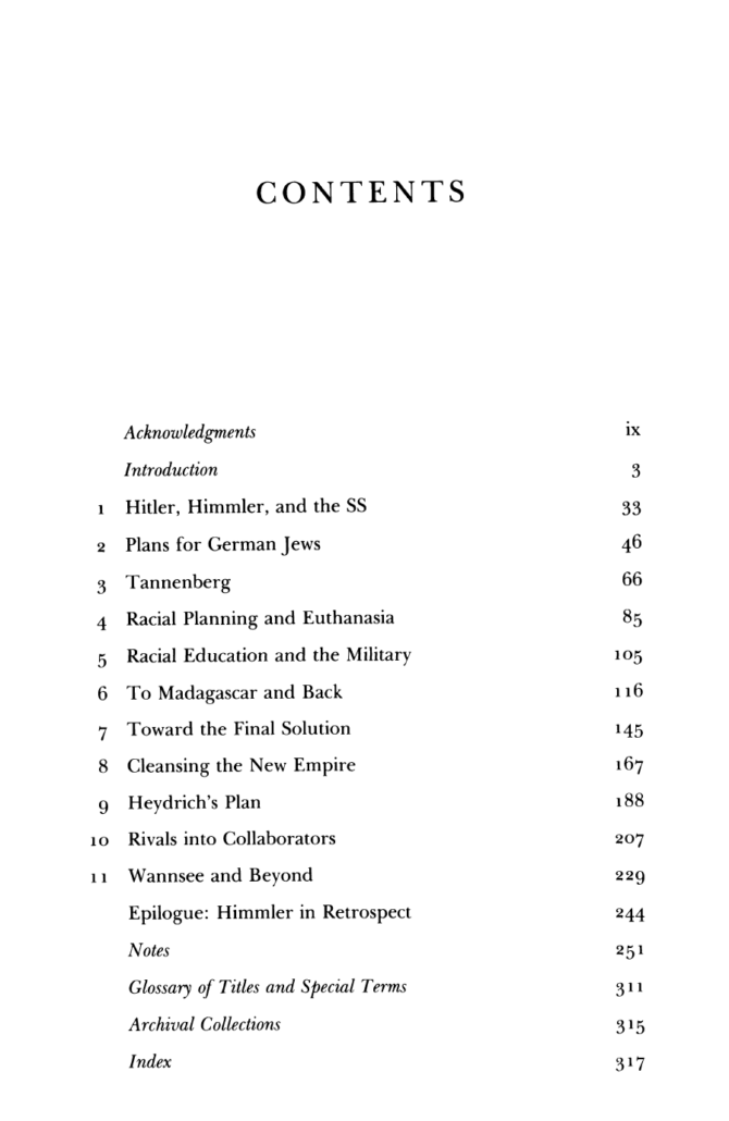 The Architect of Genocide Table of Contents