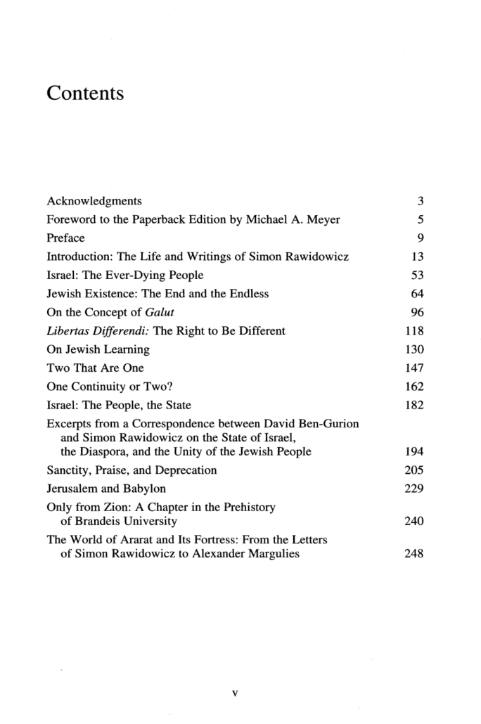 State of Israel Table of Contents