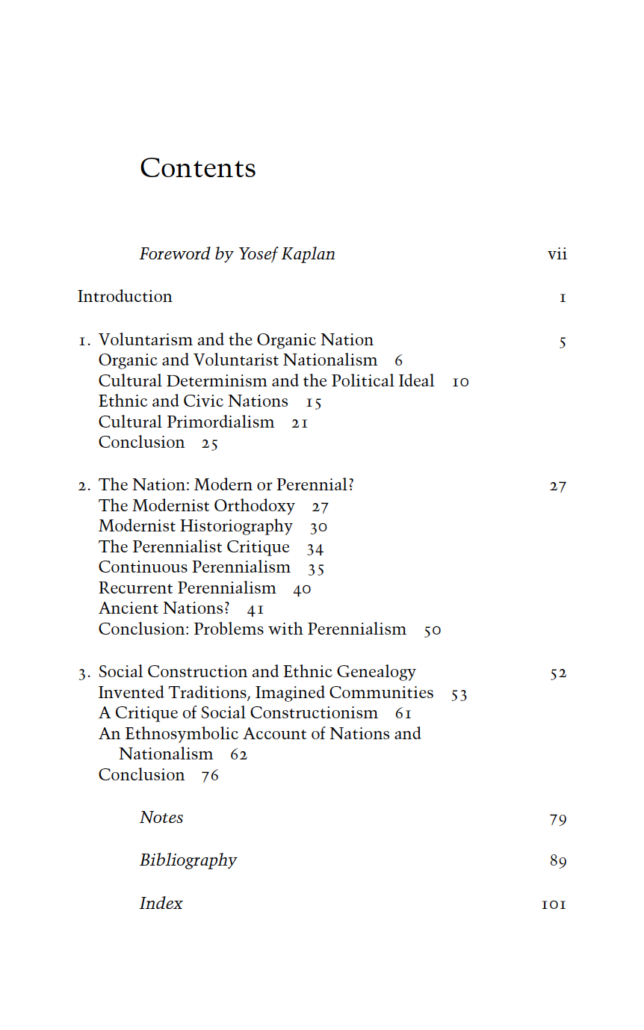 The Nation in History Table of Contents