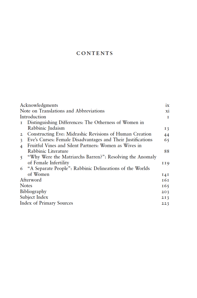 Midrashic Women Table of Contents