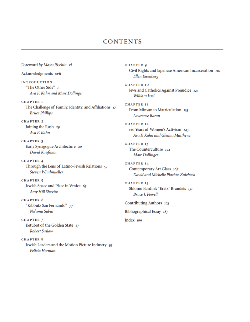 California Jews Table of Contents