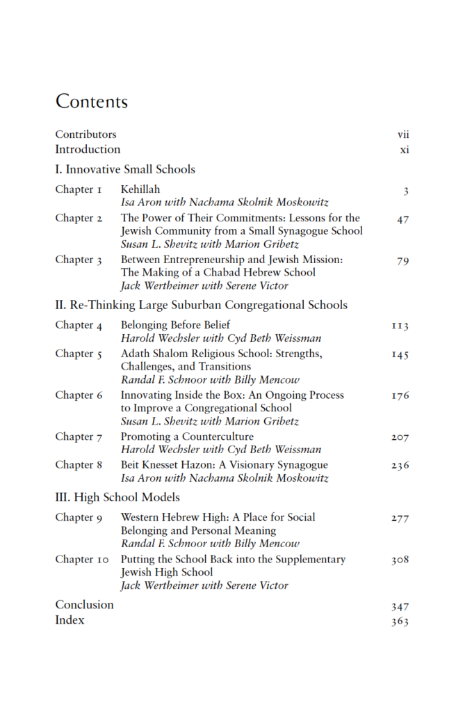 Learning and Community Table of Contents