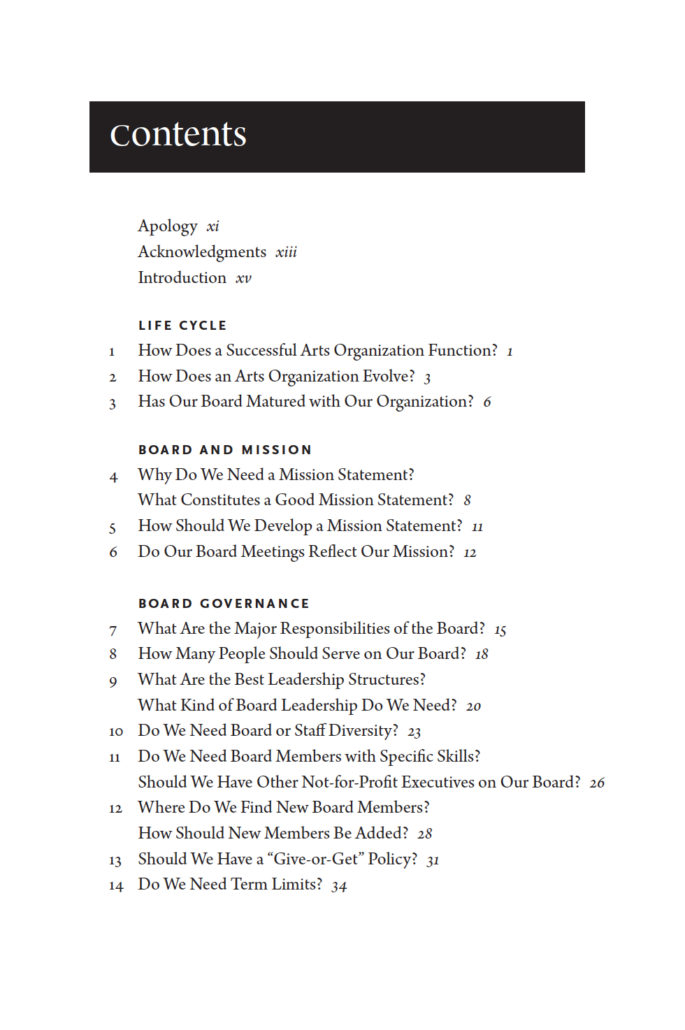 Leading Roles Table of Contents Page 1