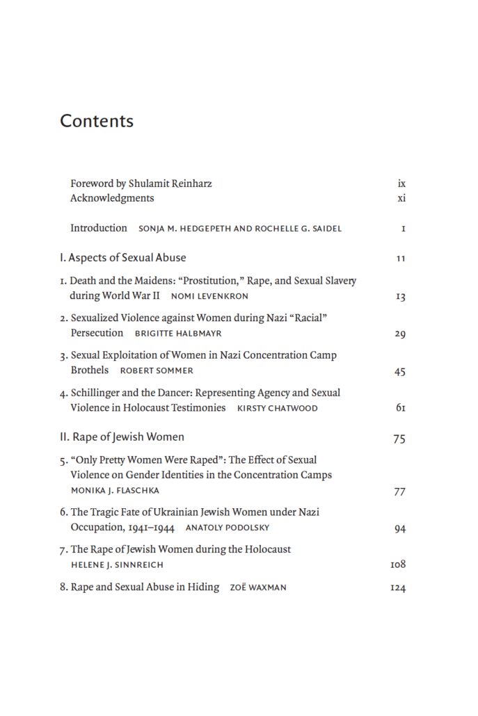 Sexual Violence against Jewish Women during the Holocaust Table of Contents Page 1