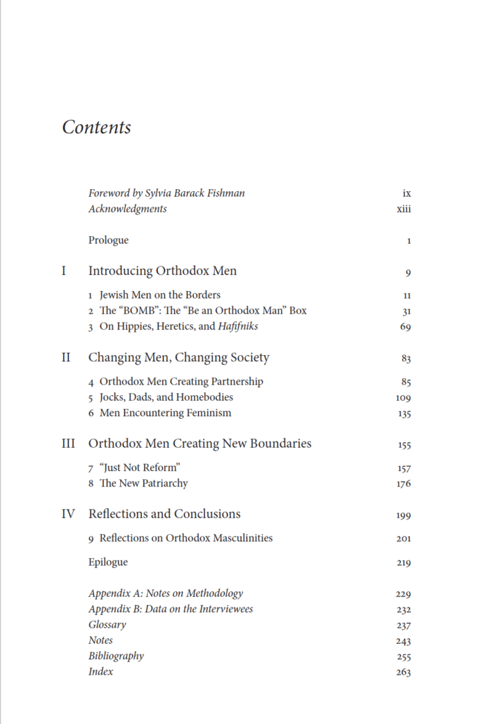 The Men's Section Table of Contents