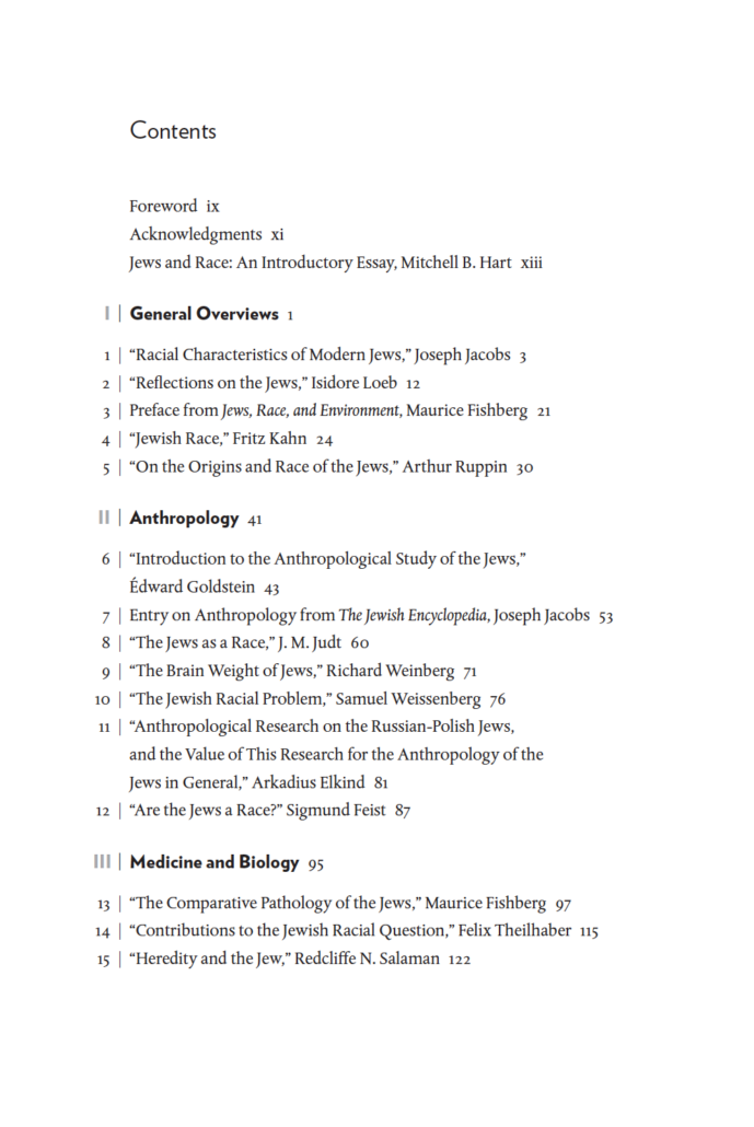 Jews & Race Table of Contents Page 1