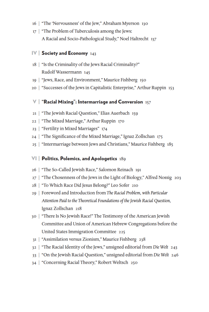 Jews & Race Table of Contents Page 2