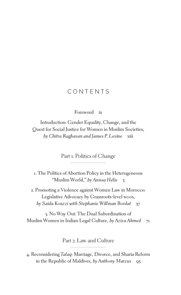 Self-Determination and Women's Rights in Muslim Societies Table of Contents Page 1