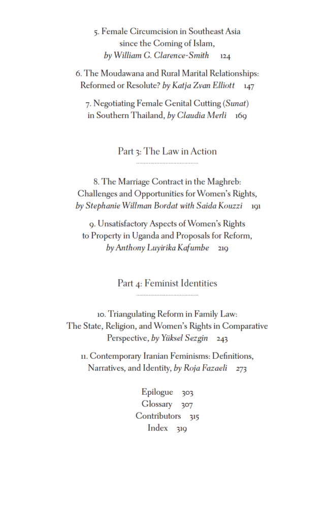 Self-Determination and Women's Rights in Muslim Societies Table of Contents Page 2