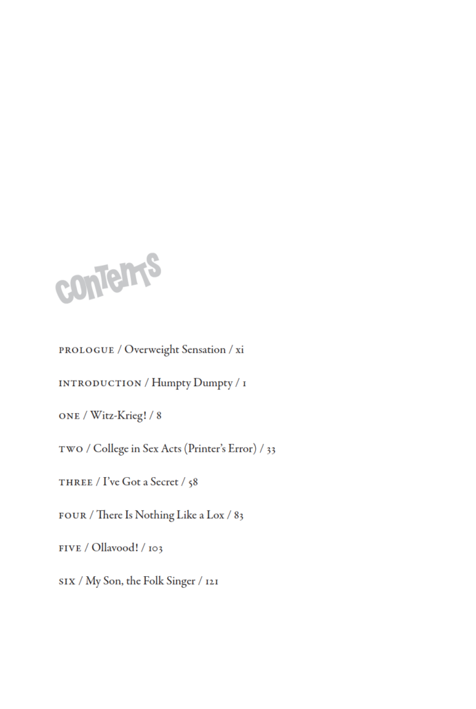 Overweight Sensation Table of Contents Page 1