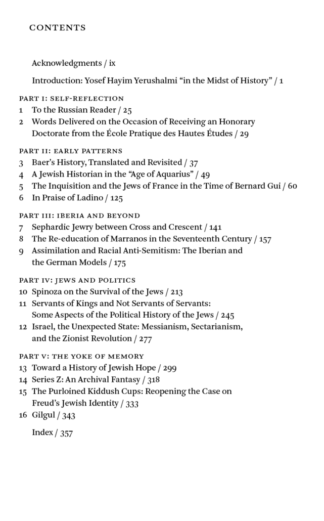 The Faith of Fallen Jews Table of Contents