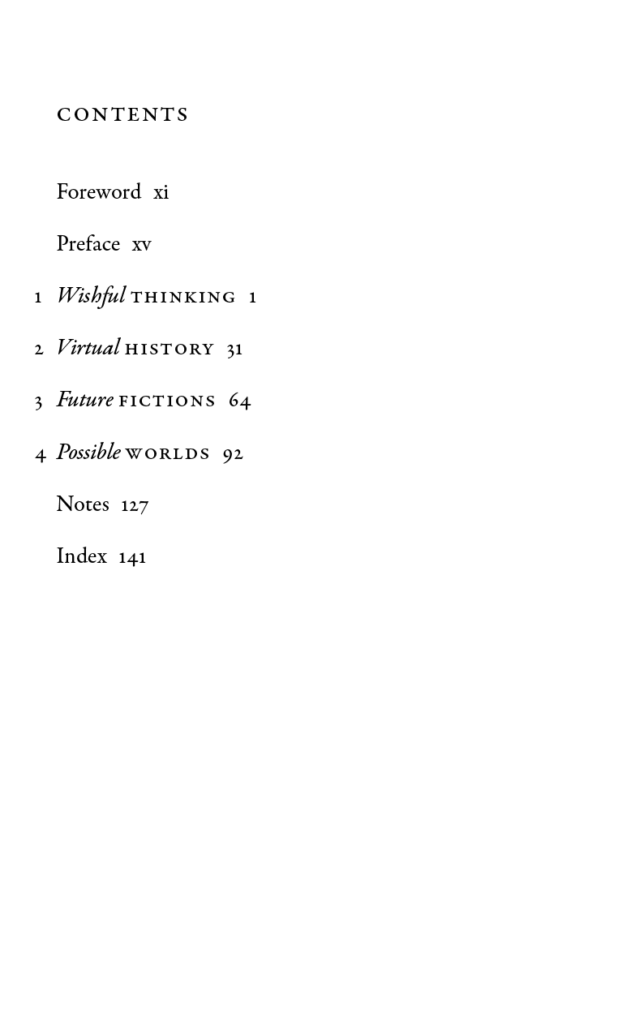 Altered Pasts Table of Contents
