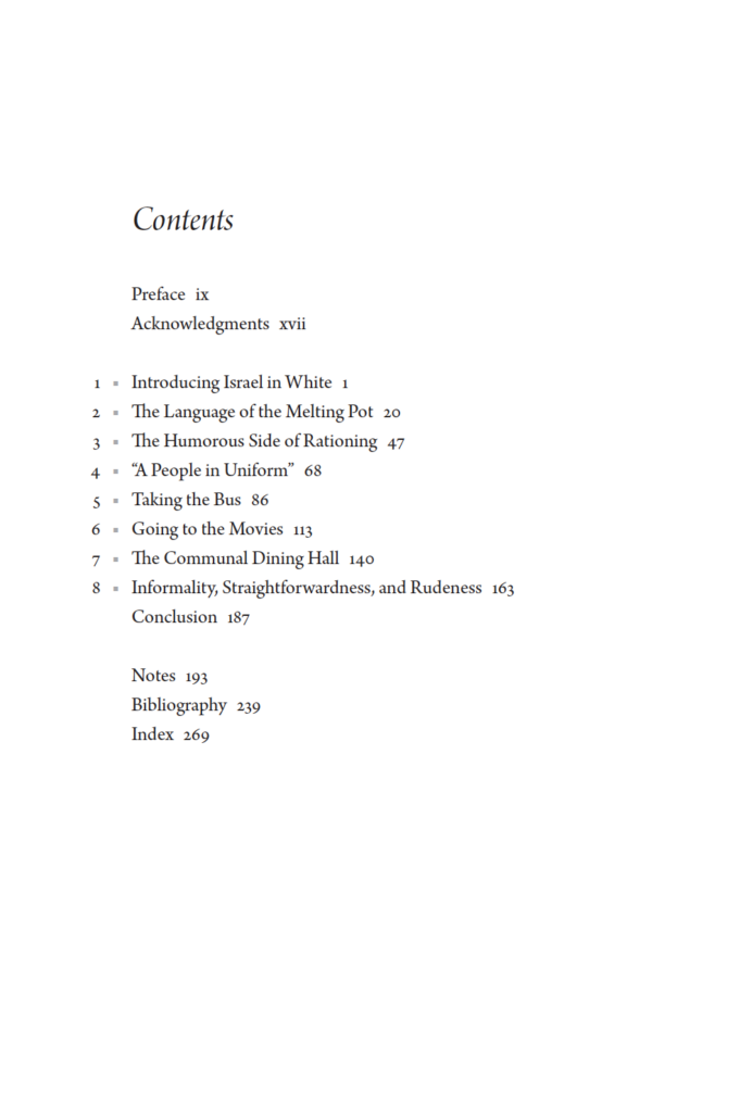 Becoming Israeli Table of Contents