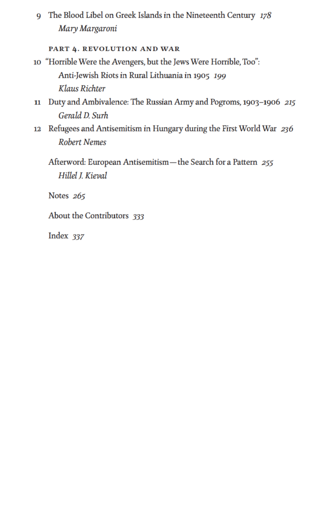 Nemes & Unowsky Table of Contents Page 2