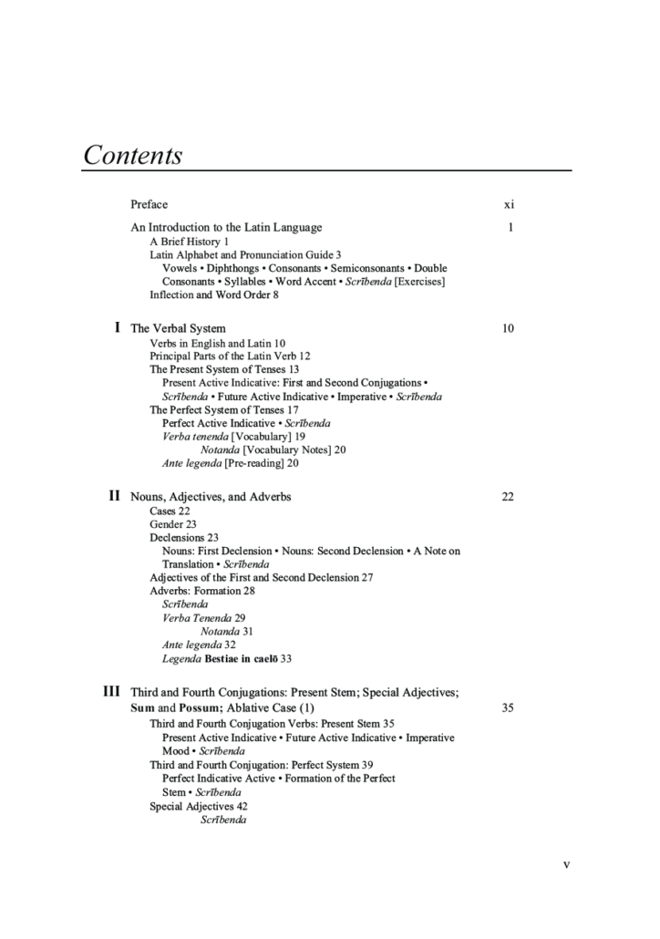 Traditio Table of Contents Page 1