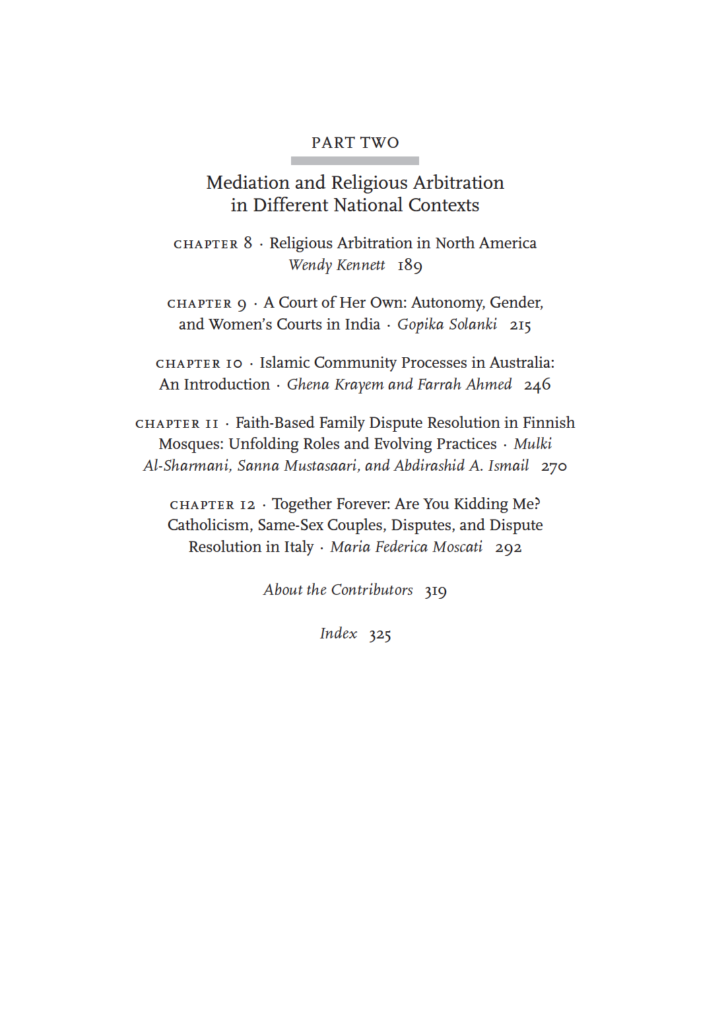 Gender and Justice in Family Law Disputes Table of Contents Page 2