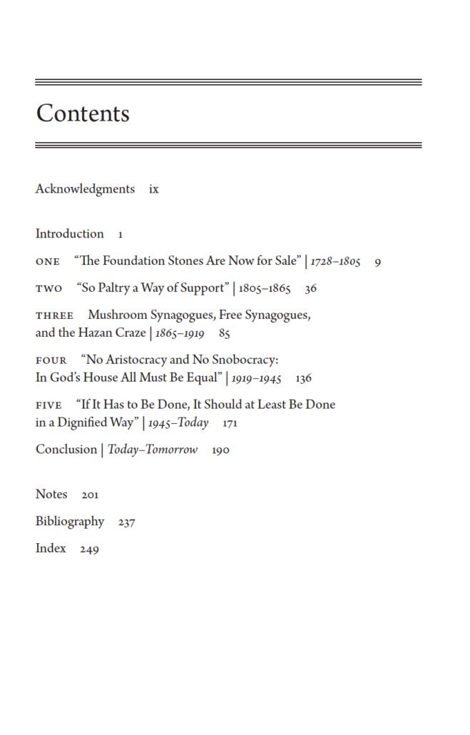 Judson Table of Contents