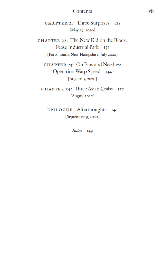 Sargent Table of Contents Page 3