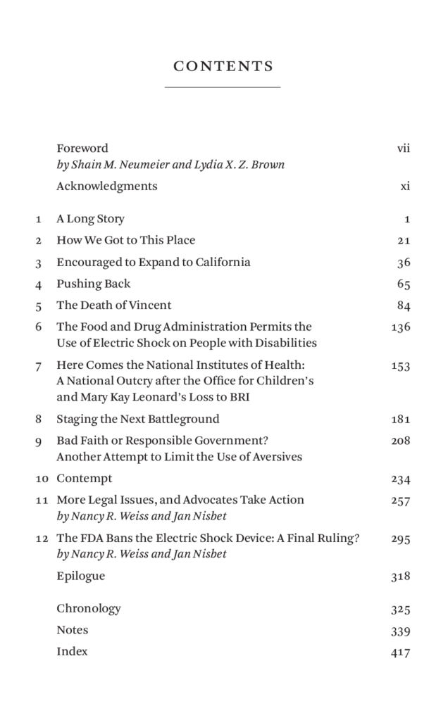 Nisbet Table of Contents