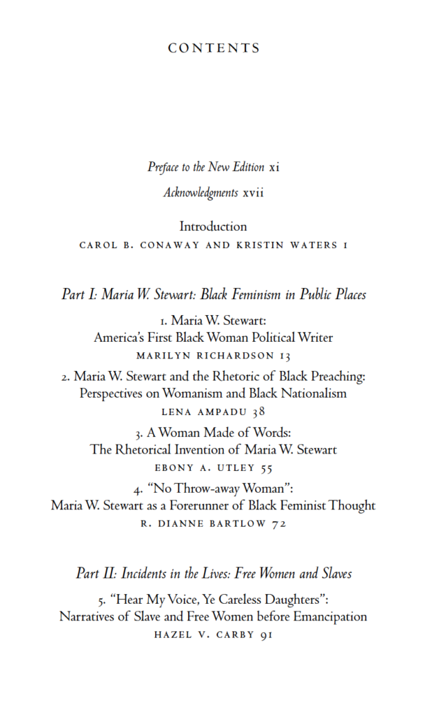 Waters and Conaway Table of Contents Page 1